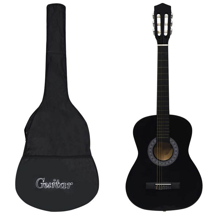 Chitară clasică pentru începători, cu husă, negru, 3/4 36" - WALTI WALTI