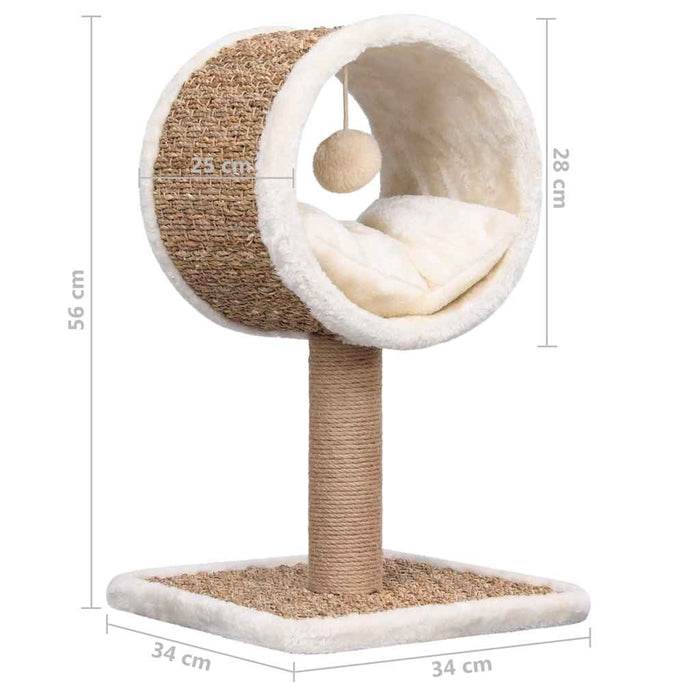 Ansamblu de pisici cu tunel și jucărie, 56 cm, iarbă de mare - WALTI WALTI