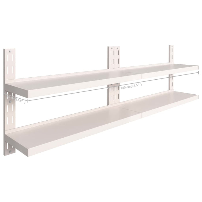 Rafturi suspendate 2 niveluri 2 buc. 240x30 cm oțel inoxidabil - WALTI WALTI