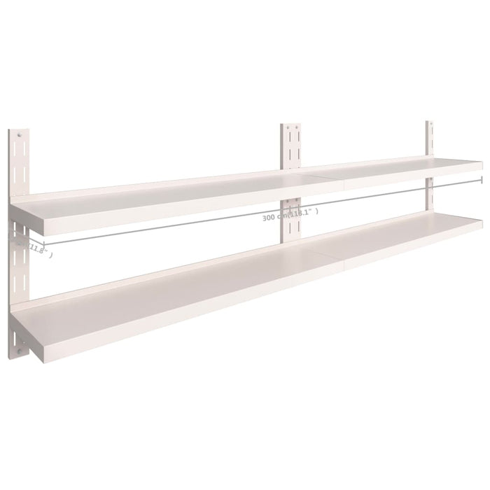 Rafturi suspendate 2 niveluri 2 buc. 300x30 cm oțel inoxidabil - WALTI WALTI