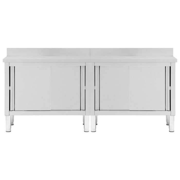 Mese lucru uși glisante 2 buc. 200x50x(95-97)cm oțel inoxidabil - WALTI WALTI