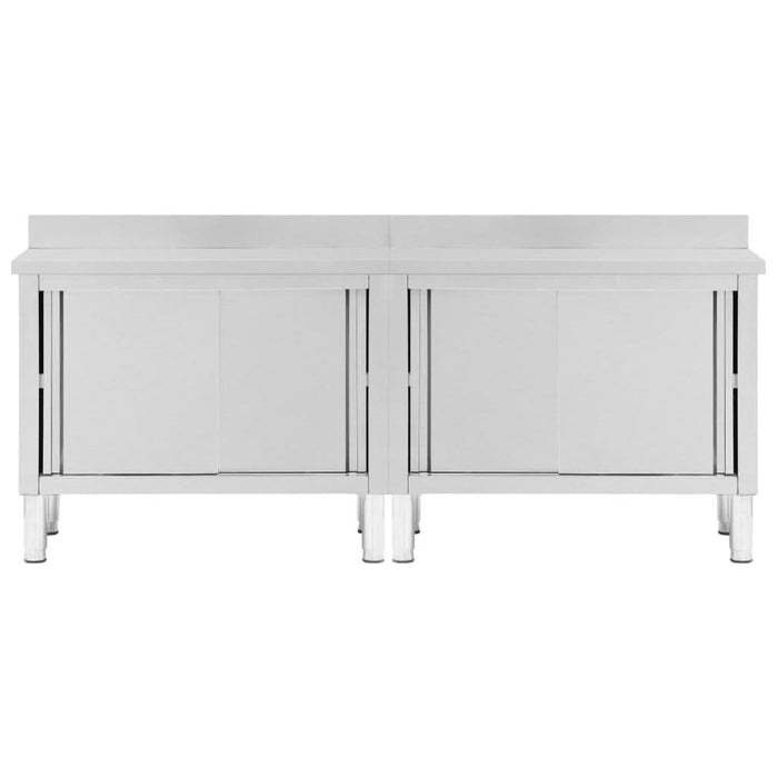 Mese lucru uși glisante 2 buc 240x50x(95-97) cm oțel inoxidabil - WALTI WALTI