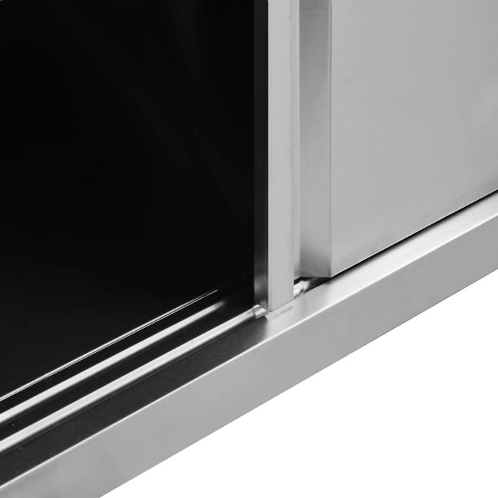 Mese lucru uși glisante 2 buc 240x50x(95-97) cm oțel inoxidabil - WALTI WALTI