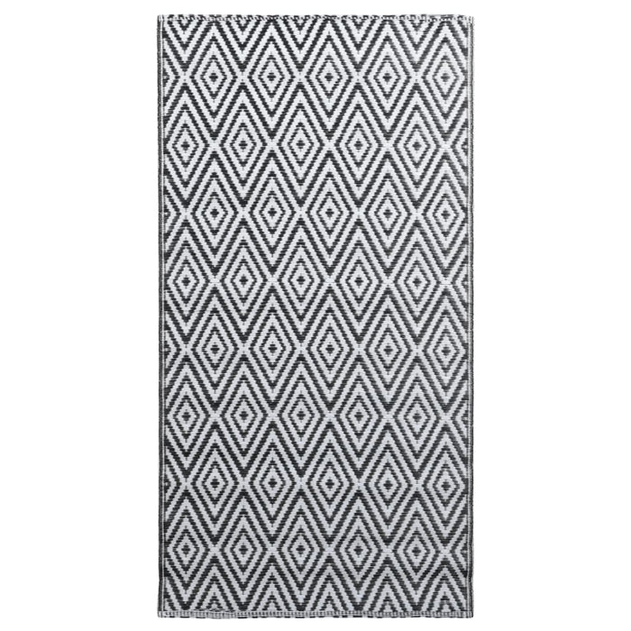 Covor de exterior, ARAKIL alb și negru, 160x230 cm, PP - WALTI WALTI