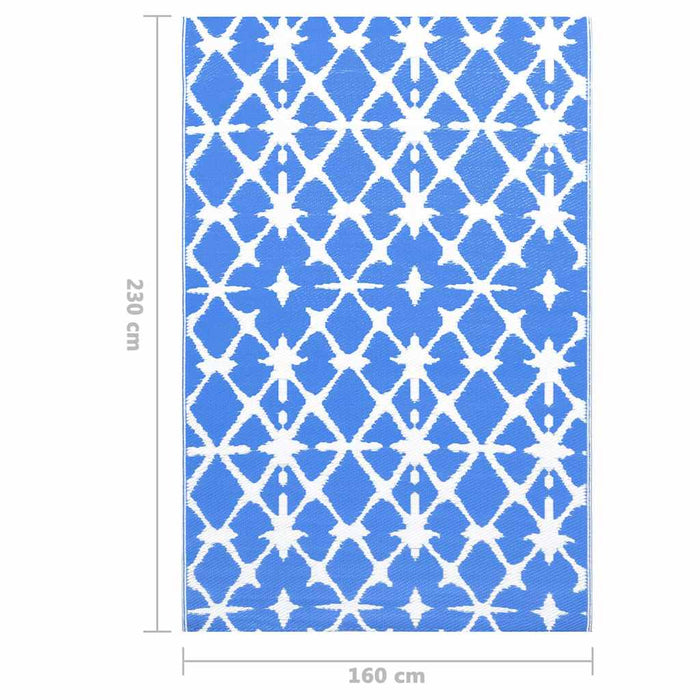 Covor de exterior, ARAKIL albastru/alb, 160x230 cm, PP WALTI