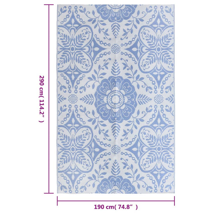 Covor de exterior, ARAKIL bleu, 190x290 cm, PP - WALTI WALTI