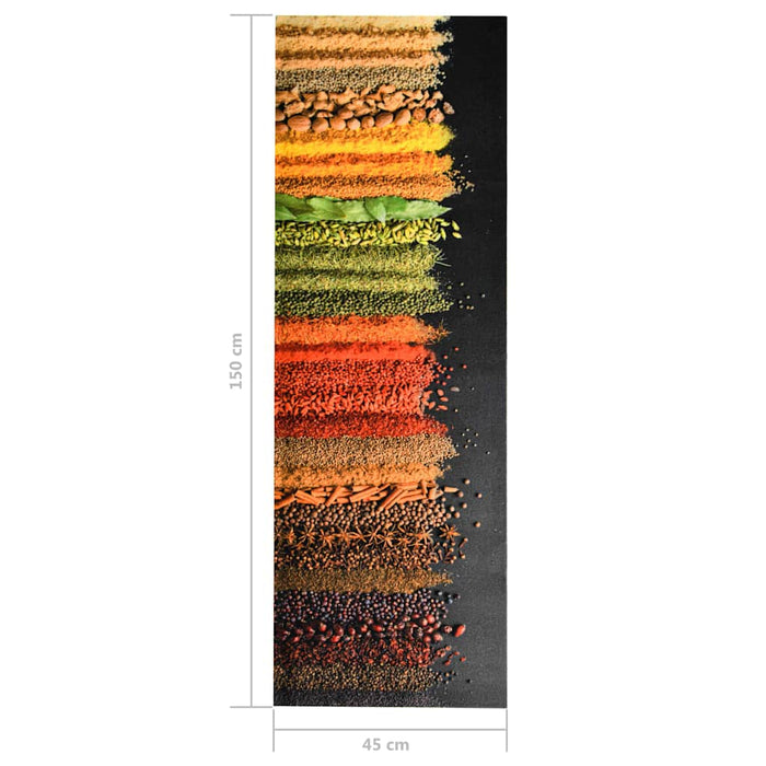 Covoraș de bucătărie, lavabil, model condimente, 45x150 cm - WALTI WALTI