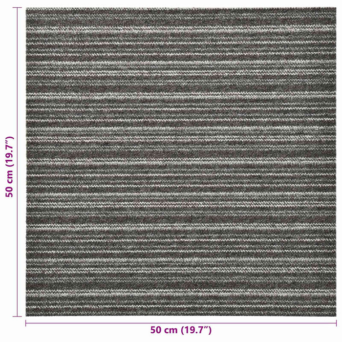 Covor 20 pcs Anthracit în dungi 50 x 50 cm 100% polipropilenă - WALTI WALTI