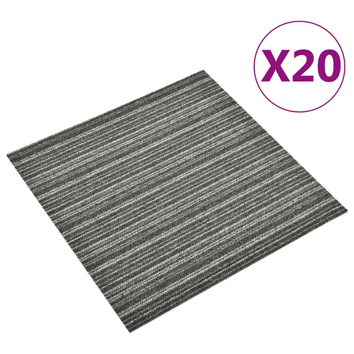 Covor 20 pcs Anthracit în dungi 50 x 50 cm 100% polipropilenă - WALTI WALTI