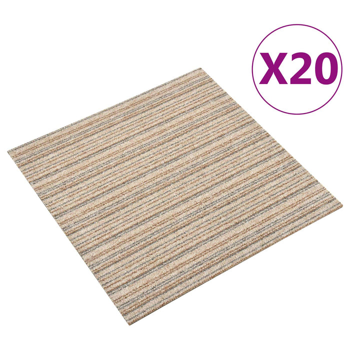 Covor 20 pcs Bej în dungi 50 x 50 cm 100% polipropilenă - WALTI WALTI
