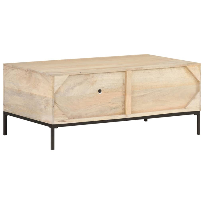 Măsuță cafea, 90x50x37 cm, lemn masiv mango și trestie naturală - WALTI WALTI