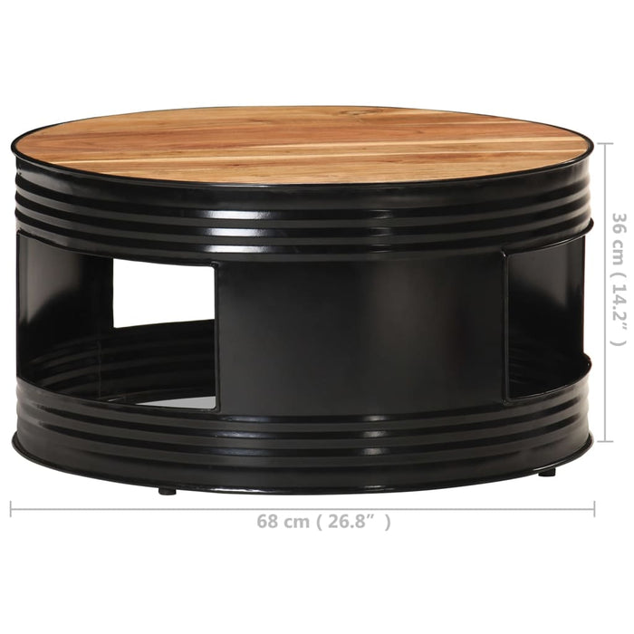 Măsuță de cafea, negru, 68 x 68 x 36 cm, lemn masiv de acacia - WALTI WALTI