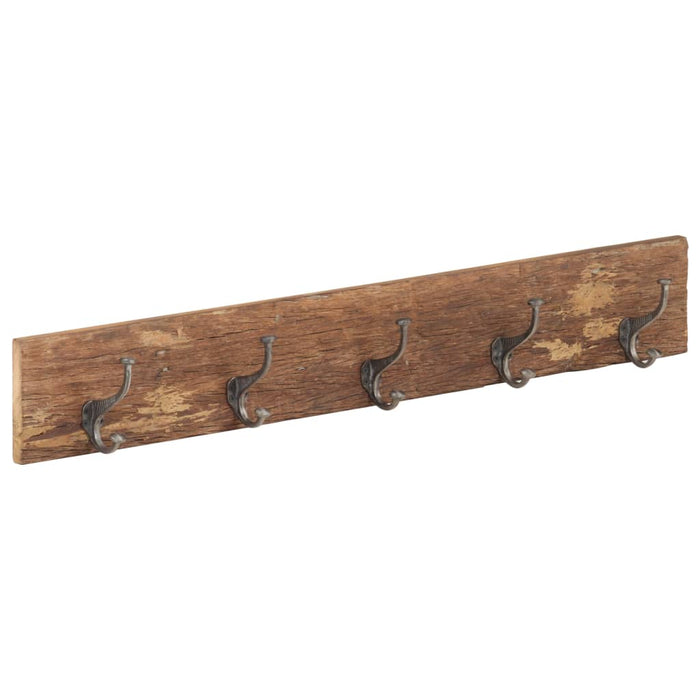 Cuier de hol cu 5 cârlige, 100x2,5x15 cm, lemn masiv reciclat - WALTI WALTI