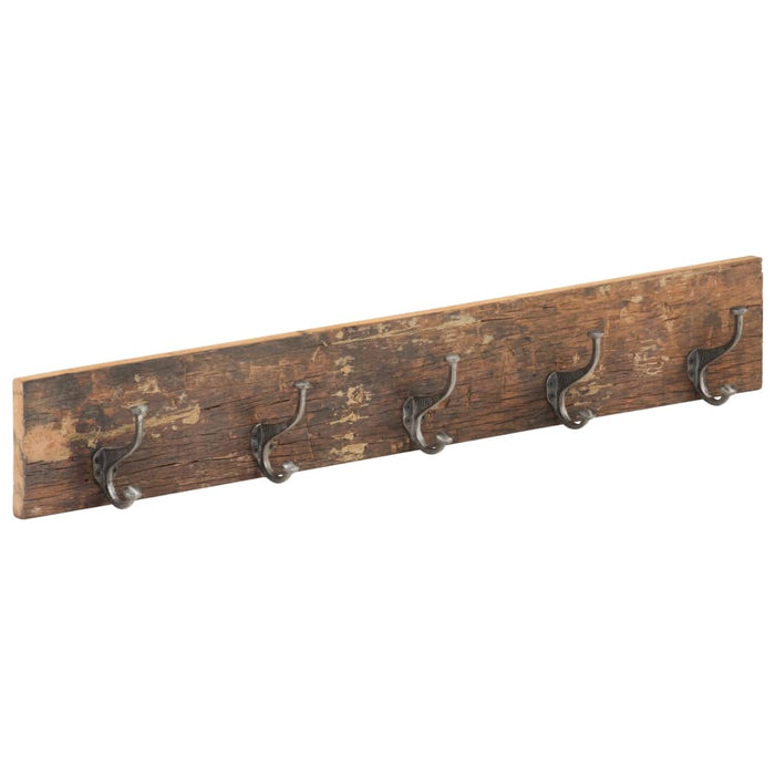 Cuier de hol cu 5 cârlige, 100x2,5x15 cm, lemn masiv reciclat - WALTI WALTI