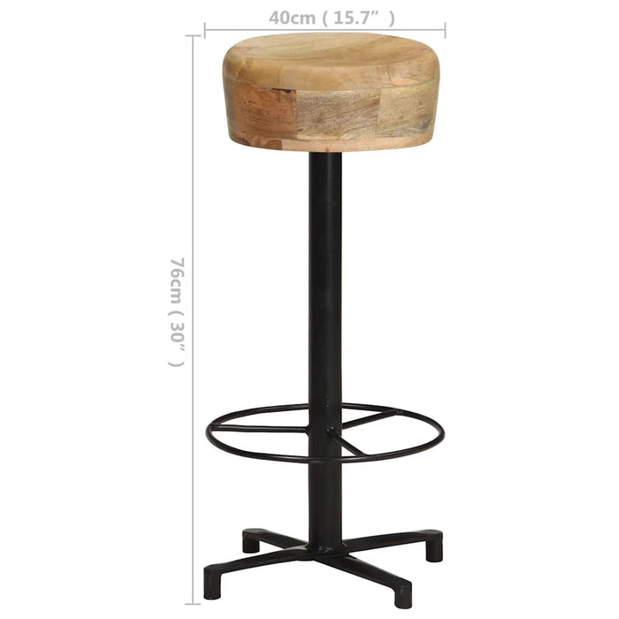 Scaune de bar, 2 buc., 76 cm, lemn masiv de mango WALTI