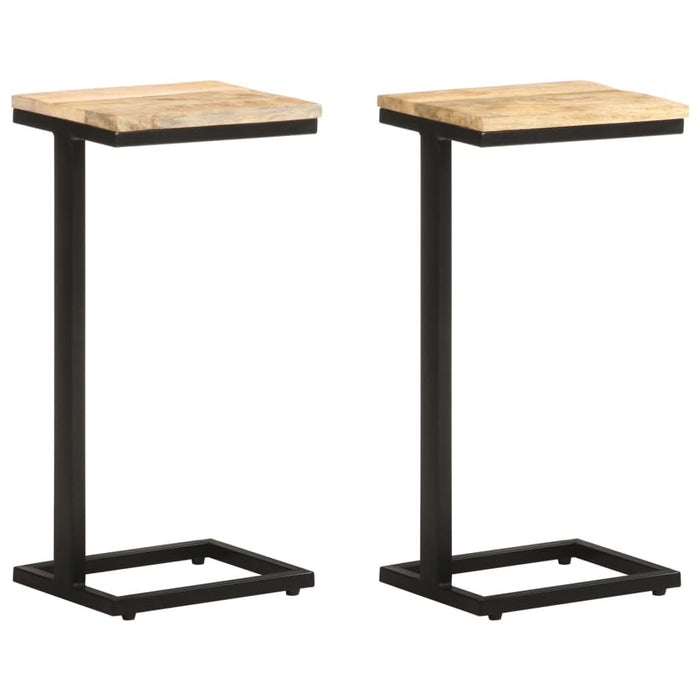 Mese laterale, 2 buc. 31,5x24,5x64,5 cm lemn de mango nefinisat - WALTI WALTI