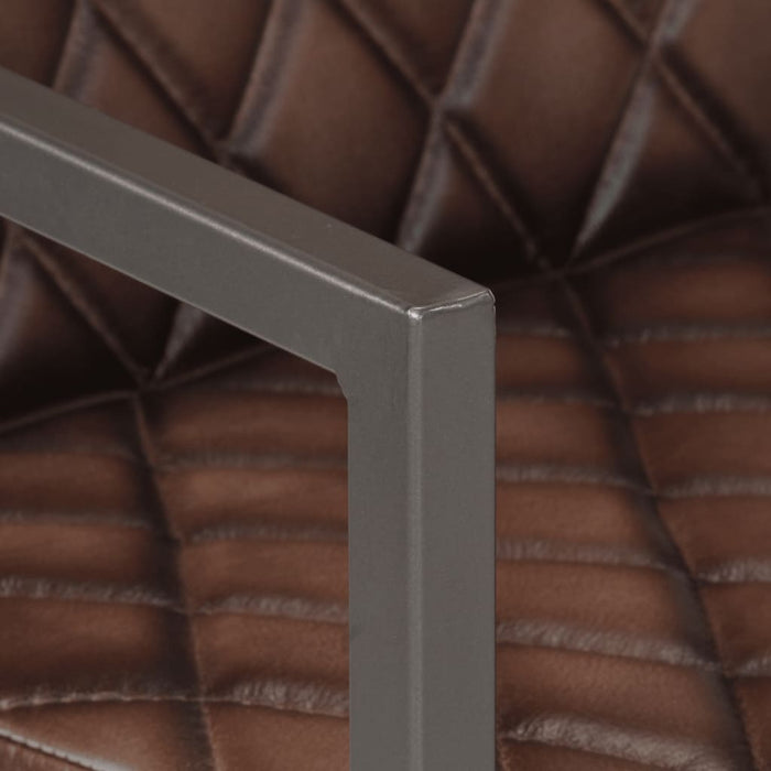 Scaune de bucătărie cantilever, 2 buc., maro, piele naturală WALTI