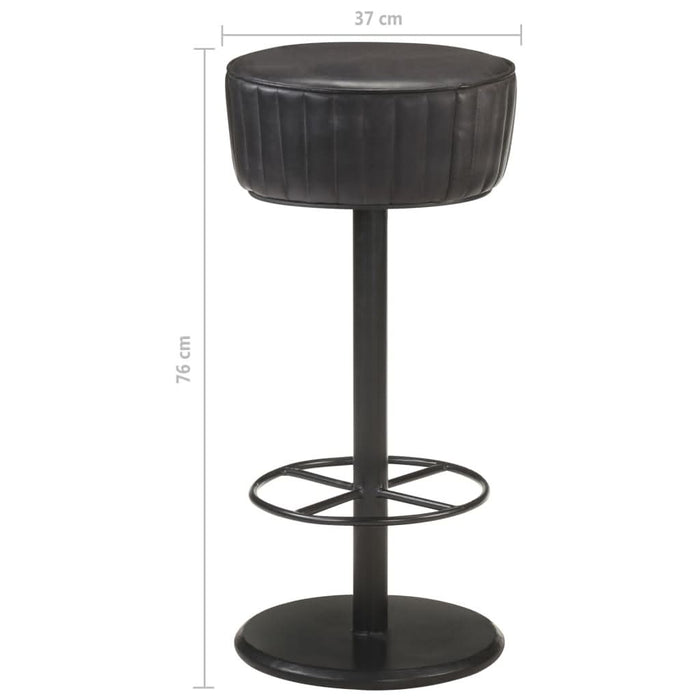 Scaun de bar, negru, piele naturală - WALTI WALTI