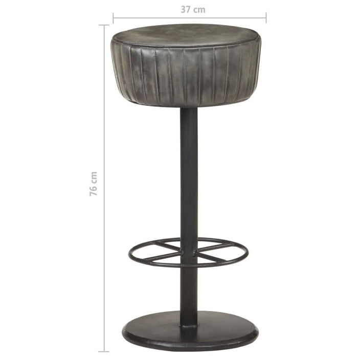 Scaun de bar, gri învechit, piele naturală - WALTI WALTI