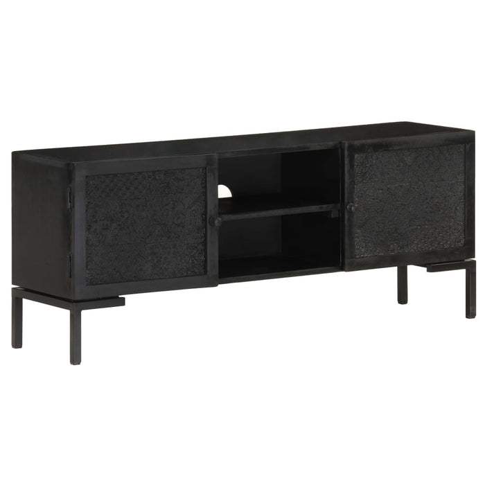 Comodă TV, negru, 115x30x46 cm, lemn masiv mango - WALTI WALTI