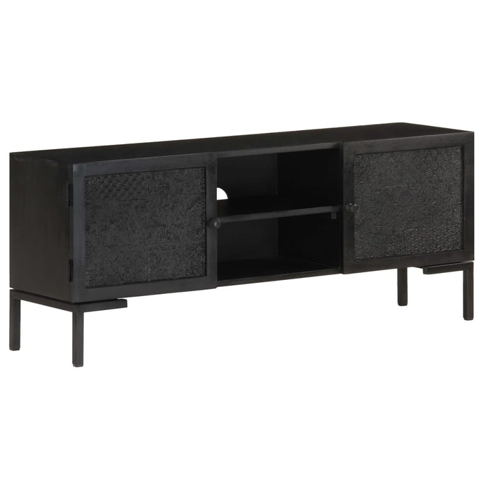 Comodă TV, negru, 115x30x46 cm, lemn masiv mango - WALTI WALTI