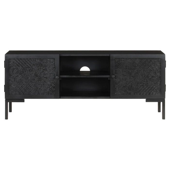 Comodă TV, negru, 115x30x46 cm, lemn masiv mango - WALTI WALTI