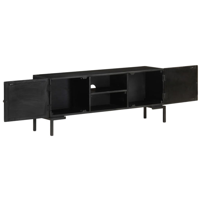 Comodă TV, negru, 115x30x46 cm, lemn masiv mango - WALTI WALTI
