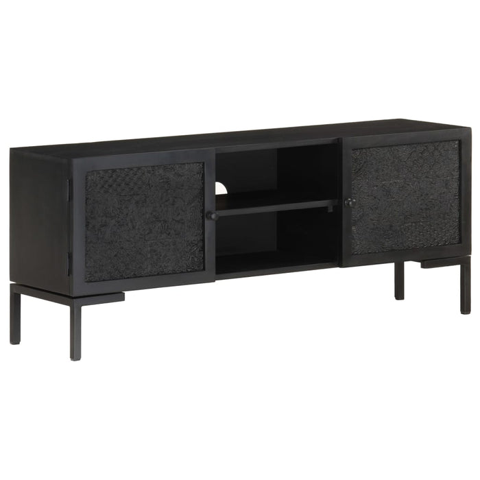 Comodă TV, negru, 115x30x46 cm, lemn masiv mango - WALTI WALTI