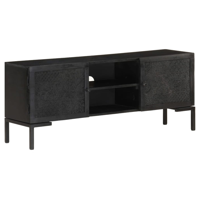 Comodă TV, negru, 115x30x46 cm, lemn masiv mango - WALTI WALTI