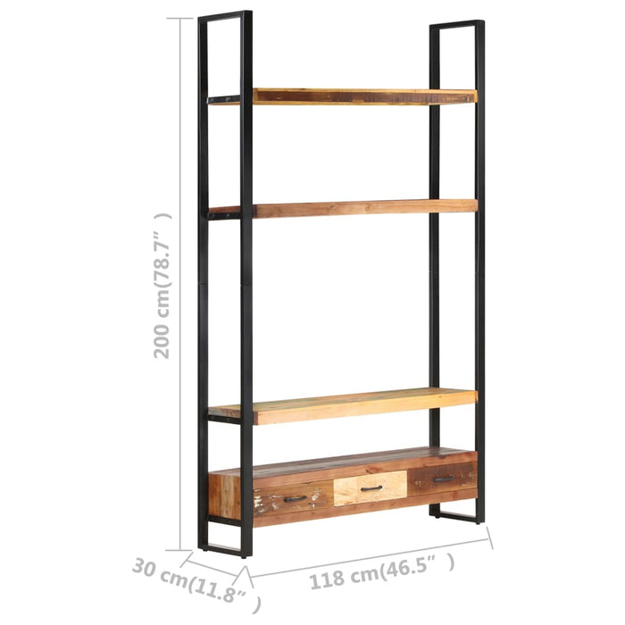 Bibliotecă, 118x30x200 cm, lemn masiv de acacia - WALTI WALTI