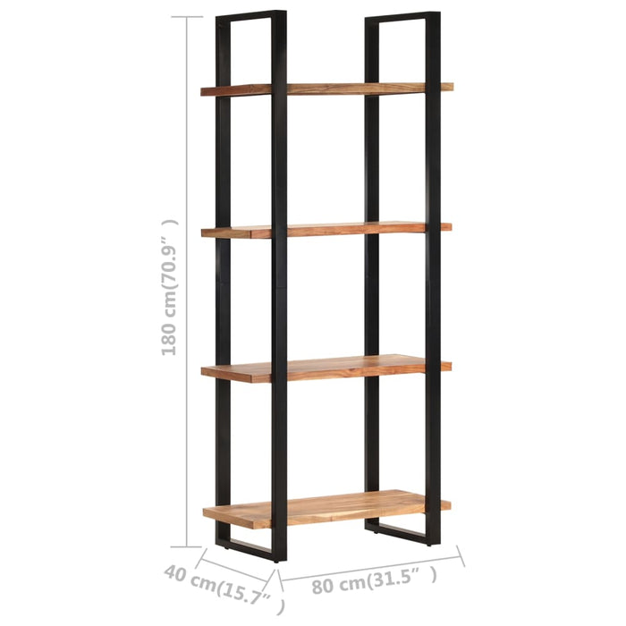 Bibliotecă cu 4 rafturi, 80 x 40 x 180 cm lemn masiv de acacia WALTI