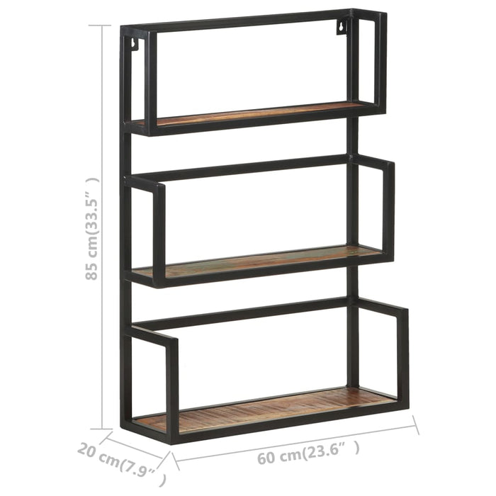 Raft de perete, 60x20x85 cm, lemn masiv reciclat - WALTI WALTI