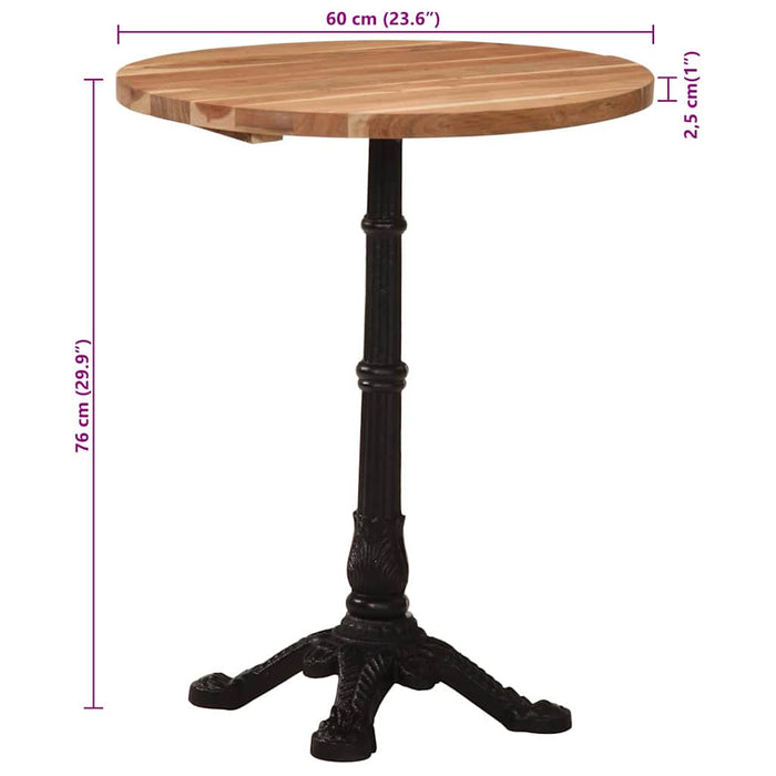 Masă de bistro, Ø60 x 76 cm, lemn masiv de acacia - WALTI WALTI