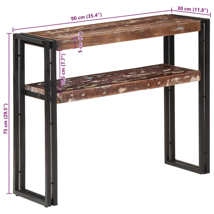 Masă consolă, 90x30x75 cm, lemn masiv reciclat - WALTI WALTI