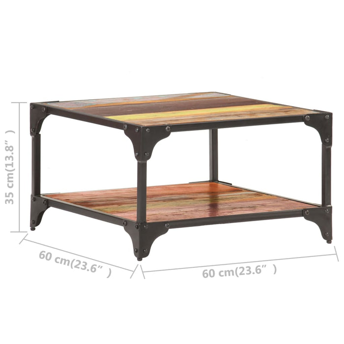 Măsuță de cafea, 60 x 60 x 35 cm, lemn masiv reciclat - WALTI WALTI