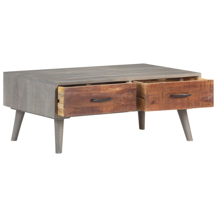 Măsuță de cafea gri 100x60x40 cm lemn masiv de mango nefinisat - WALTI WALTI
