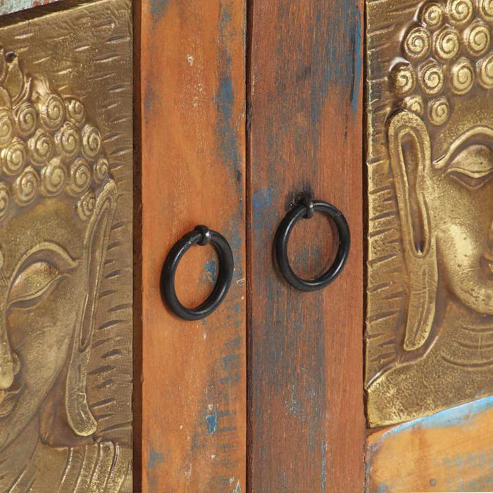 Servantă cu plăci Buddha, 60 x 35 x 75 cm, lemn masiv reciclat WALTI