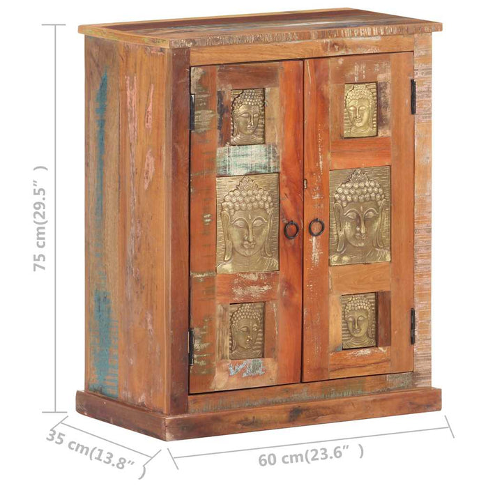 Servantă cu plăci Buddha, 60 x 35 x 75 cm, lemn masiv reciclat WALTI