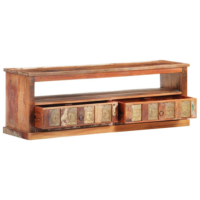Comodă TV cu fronturi Buddha,120 x 30 x 40 cm, lemn reciclat WALTI