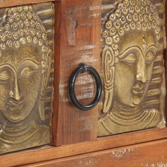 Comodă TV cu fronturi Buddha,120 x 30 x 40 cm, lemn reciclat WALTI
