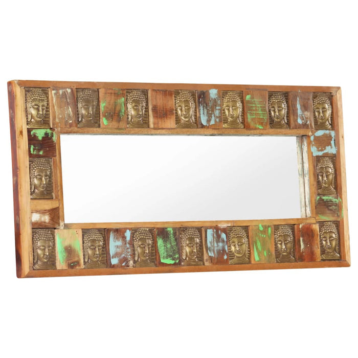 Oglindă cu placare Buddha, 110x50 cm, lemn masiv reciclat - WALTI WALTI