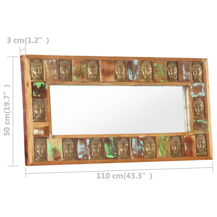 Oglindă cu placare Buddha, 110x50 cm, lemn masiv reciclat - WALTI WALTI