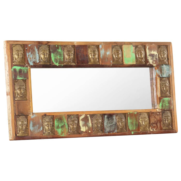 Oglindă cu placare Buddha, 110x50 cm, lemn masiv reciclat - WALTI WALTI