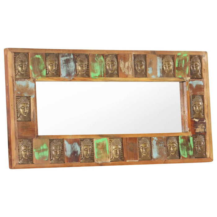 Oglindă cu placare Buddha, 110x50 cm, lemn masiv reciclat - WALTI WALTI