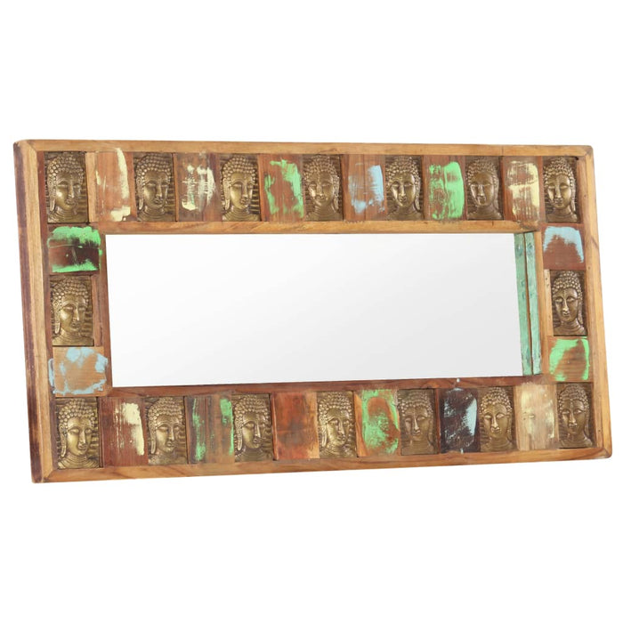 Oglindă cu placare Buddha, 110x50 cm, lemn masiv reciclat - WALTI WALTI