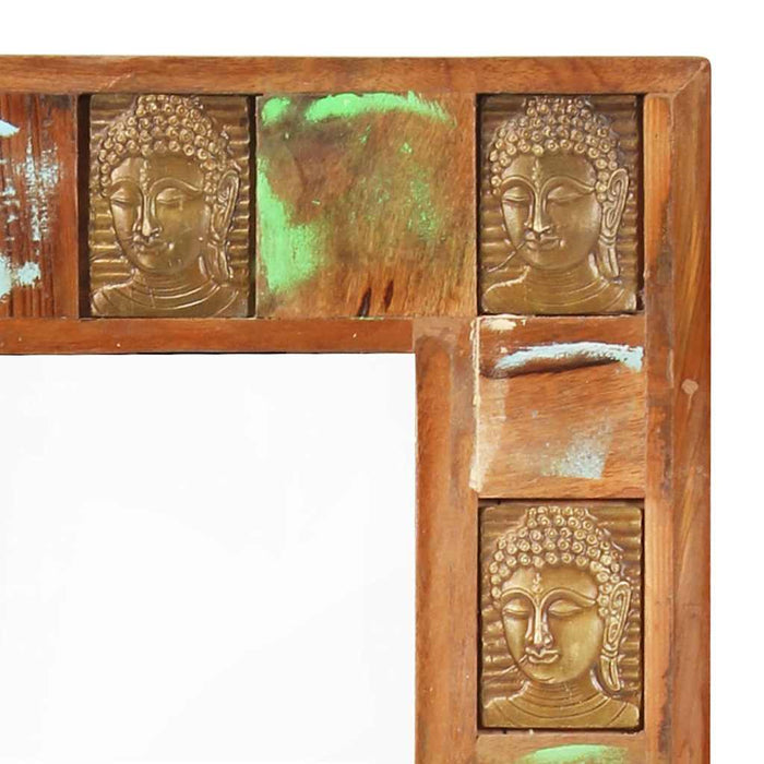 Oglindă cu placare Buddha, 50x110 cm, lemn masiv reciclat WALTI