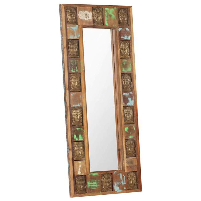 Oglindă cu placare Buddha, 50x110 cm, lemn masiv reciclat WALTI