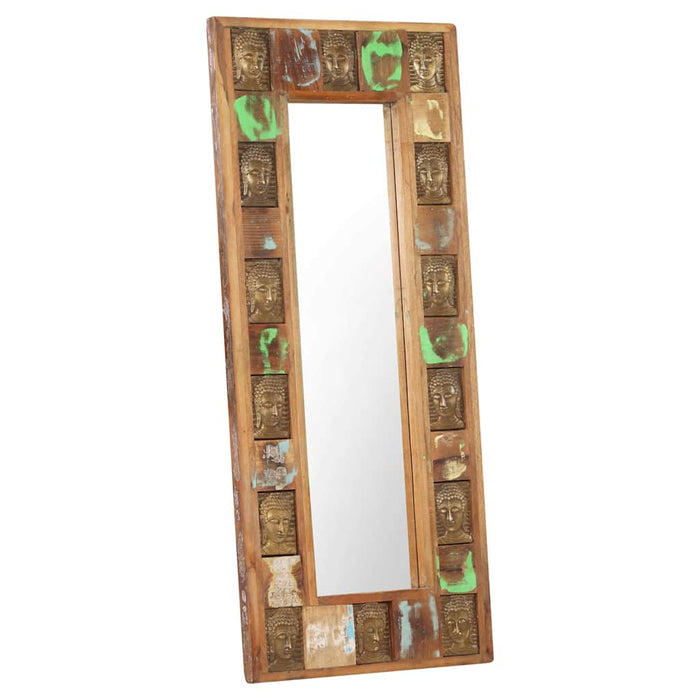 Oglindă cu placare Buddha, 50x110 cm, lemn masiv reciclat WALTI