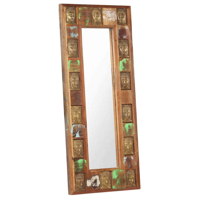 Oglindă cu placare Buddha, 50x110 cm, lemn masiv reciclat WALTI