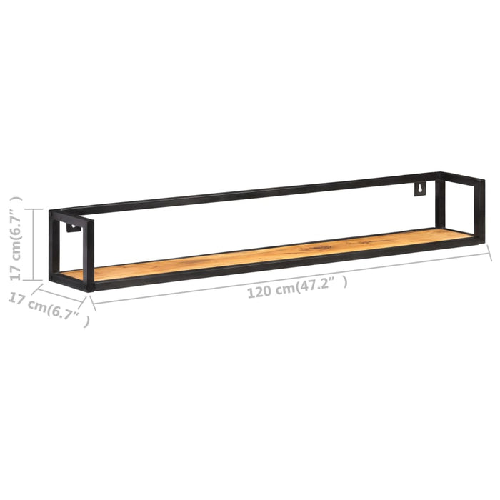Rafturi de perete, 2 buc., 120 cm, lemn masiv de acacia - WALTI WALTI
